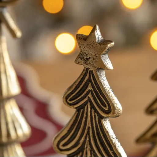 Gallery Direct Heritage Set of 3 Gold Tree Ornaments Ornaments