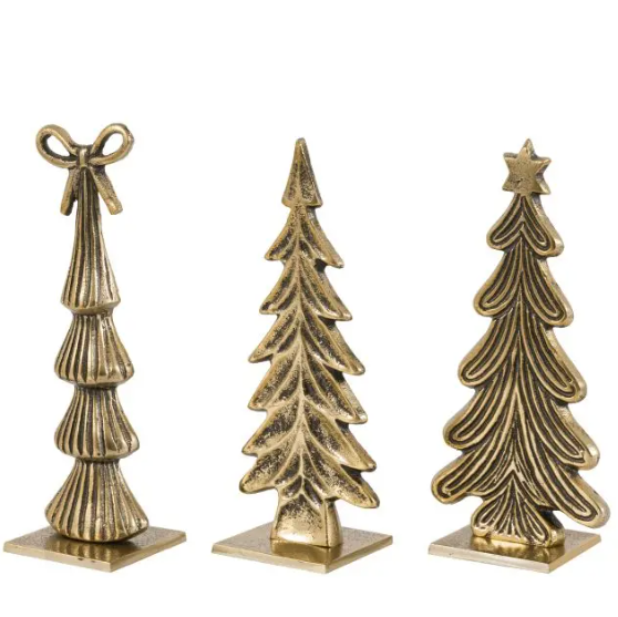 Gallery Direct Heritage Set of 3 Gold Tree Ornaments Ornaments