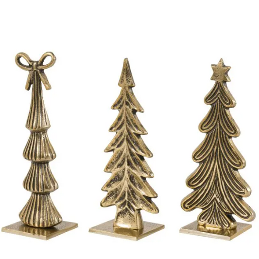 Gallery Direct Heritage Set of 3 Gold Tree Ornaments Ornaments