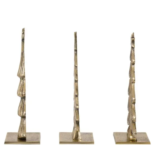 Gallery Direct Heritage Set of 3 Gold Tree Ornaments Ornaments