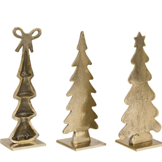 Gallery Direct Heritage Set of 3 Gold Tree Ornaments Ornaments