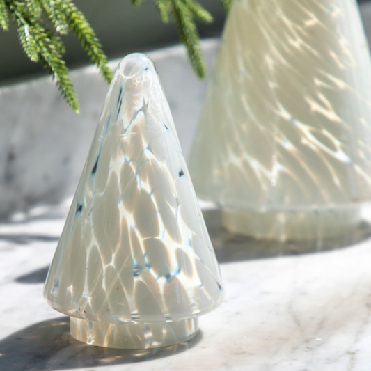 Small White Confetti Glass Tree Decoration