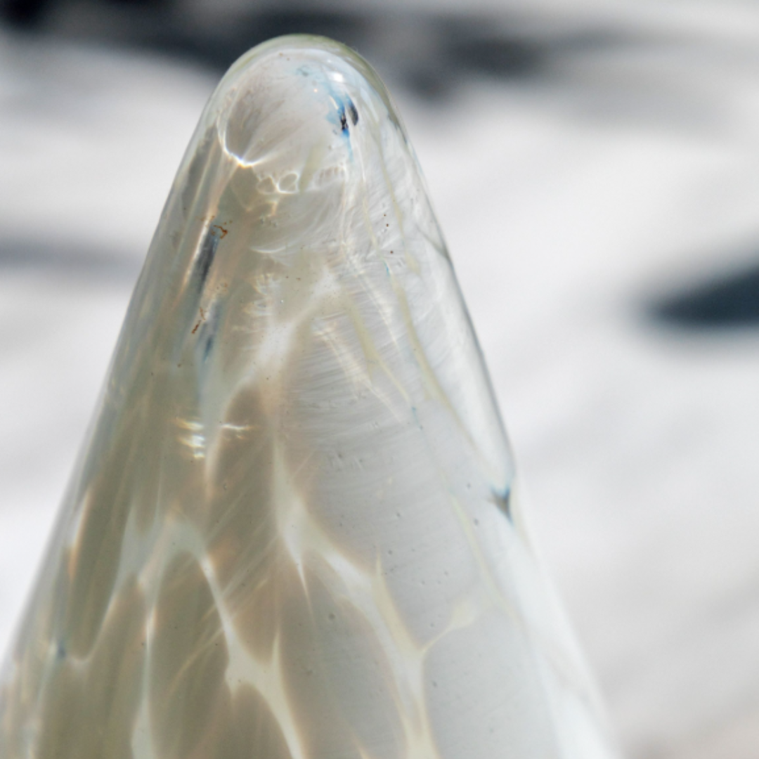 Small White Confetti Glass Tree Decoration