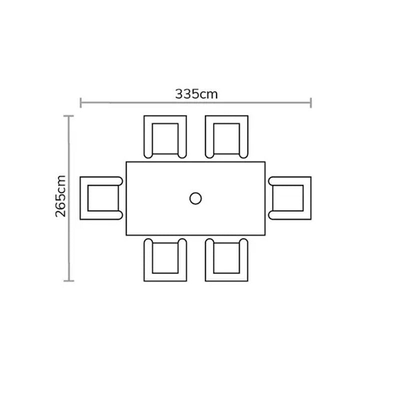 Catalan 6 Seat Rectangular Dining Set with Fire Pit Ponsford