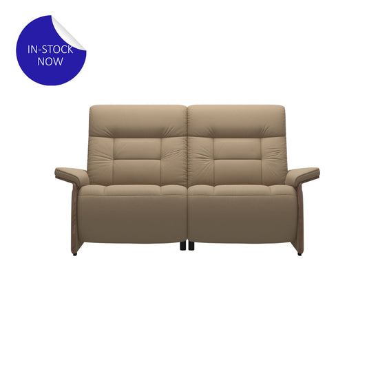 In-Stock Stressless Mary Wood 2-Seater Leather Sofa with Power