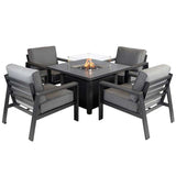 Melbury 4 Seater Square Set with Fire Pit