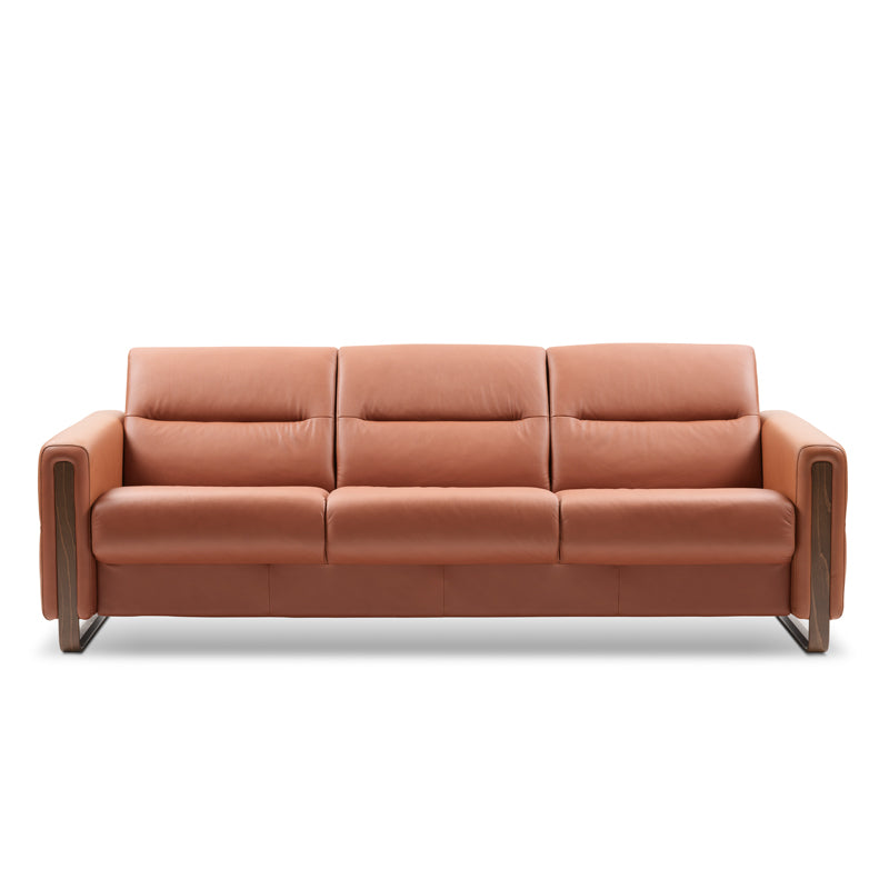 Stressless Fiona 3 Seater Wood Leather Sofa