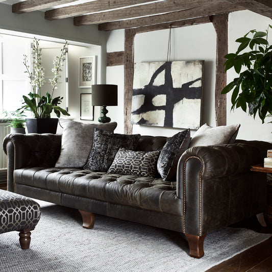 A lifestyle image of the Alexander & James Vivienne Deep Seat Maxi Sofa 