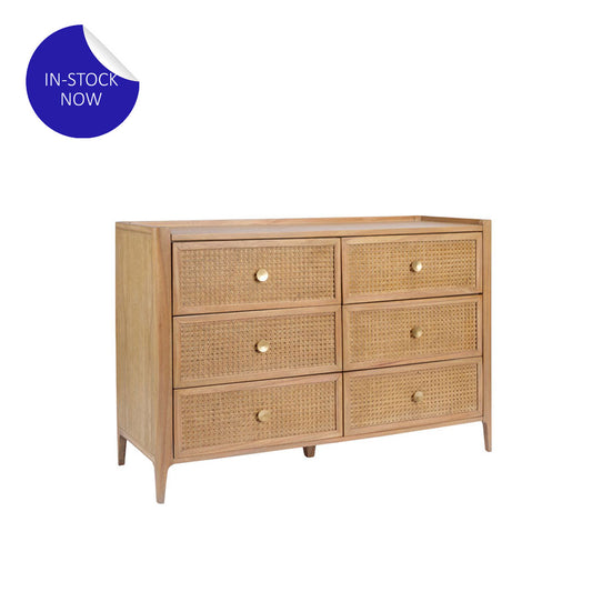 IN-STOCK | Bergere Wide 6 Drawer Chest