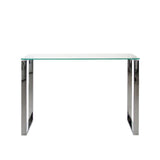 IN-STOCK | CLARA Clear Glass & Chrome Metal Console