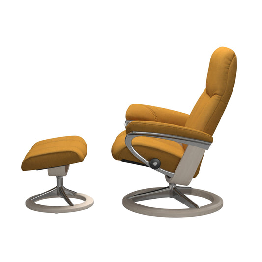 Stressless Consul Signature Fabric Chair & Footstool (M)