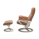 Stressless Consul Signature Leather Chair & Footstool (L)