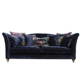 Spink & Edgar Lalique Ultra High Arm Grand Sofa in Opium Sapphire with scatters in Barcelona Indigo