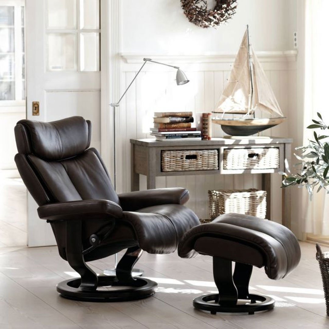 Stressless Magic Classic Fabric Chair & Footstool (L)
