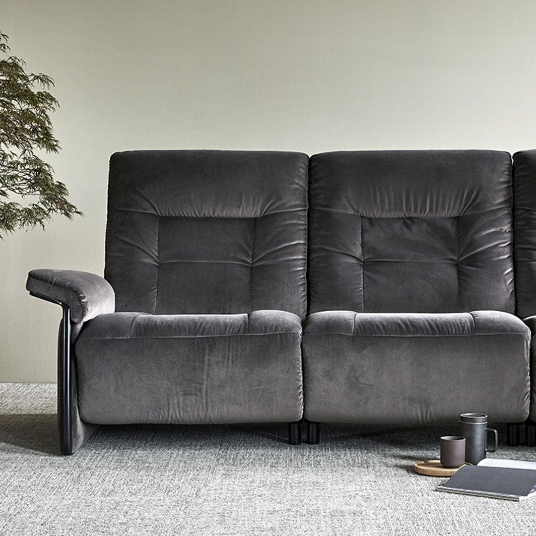 Stressless Mary Wood 2 Seater Double Power Fabric Sofa