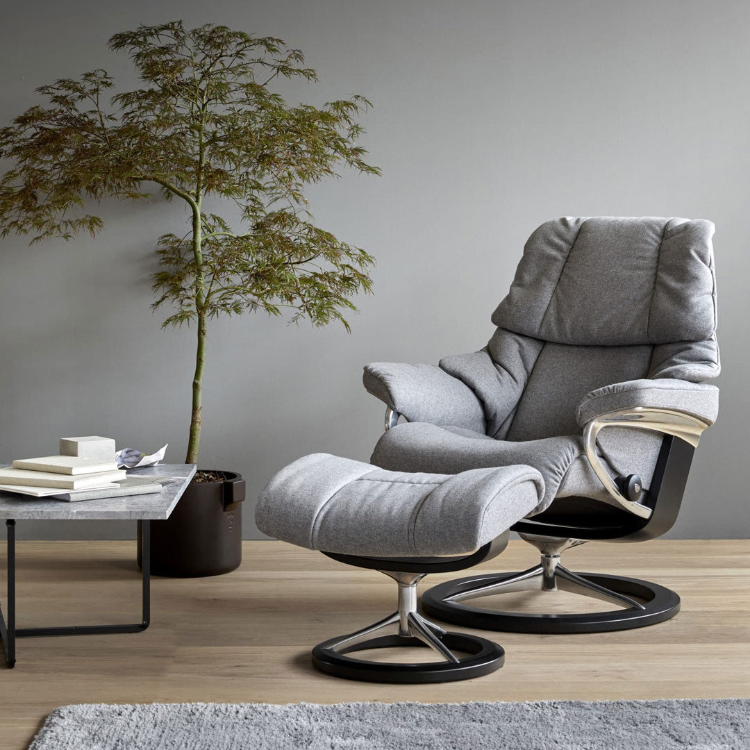 Stressless Reno Signature Leather Chair & Footstool (L)