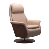 Stressless Sam Power Recliner Disc Base Wood-Sided Chair (Fabric)