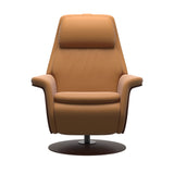 Stressless Sam Power Recliner Disc Base Wood-Sided Chair (Leather)