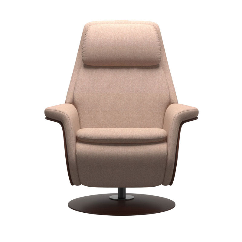 Stressless Sam Power Recliner Disc Base Wood-Sided Chair (Fabric)