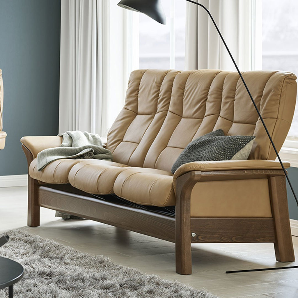 Stressless Windsor High Back 2 Seater Leather Sofa Ponsford